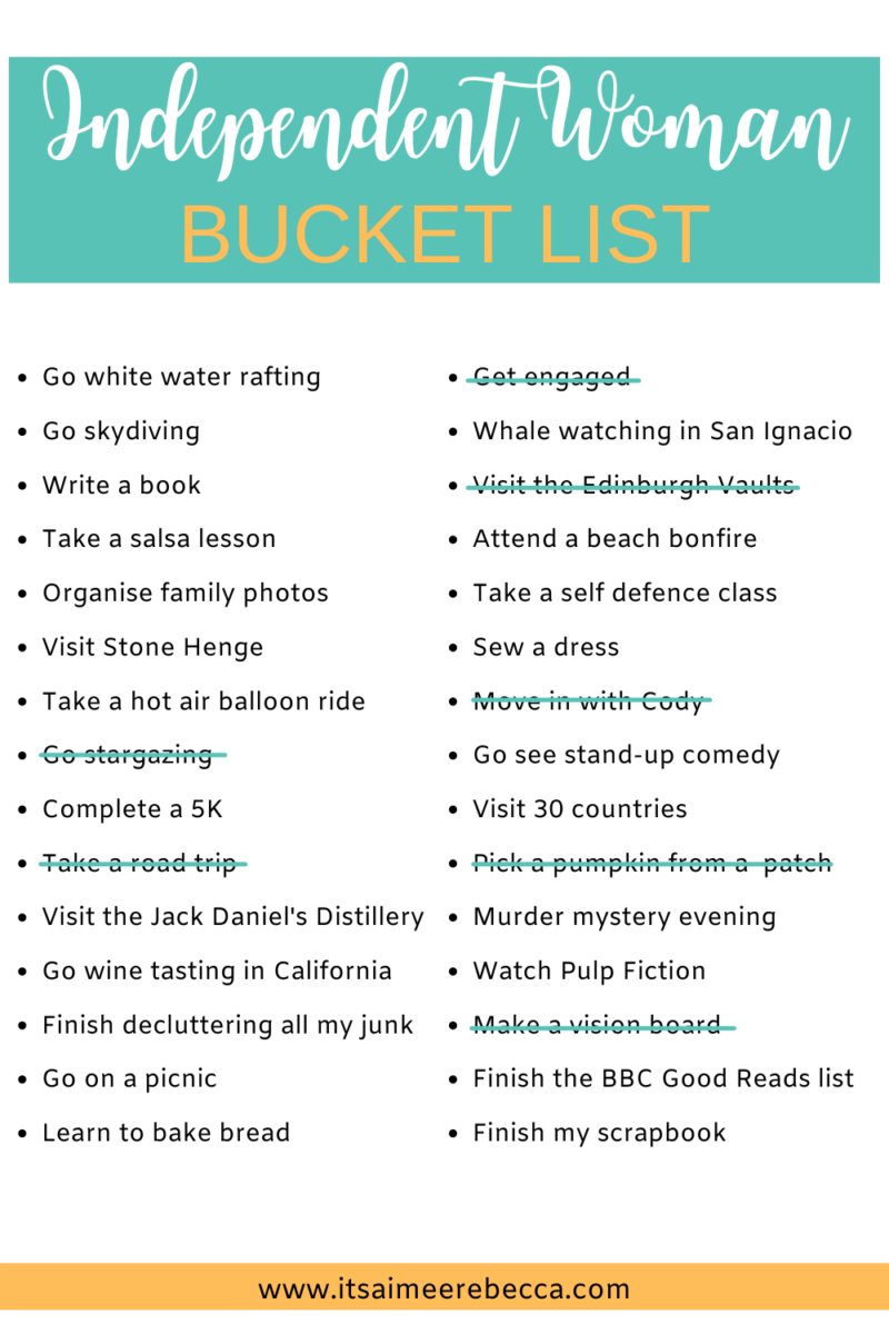 The Independent Woman Bucket List – It's Aimee Rebecca